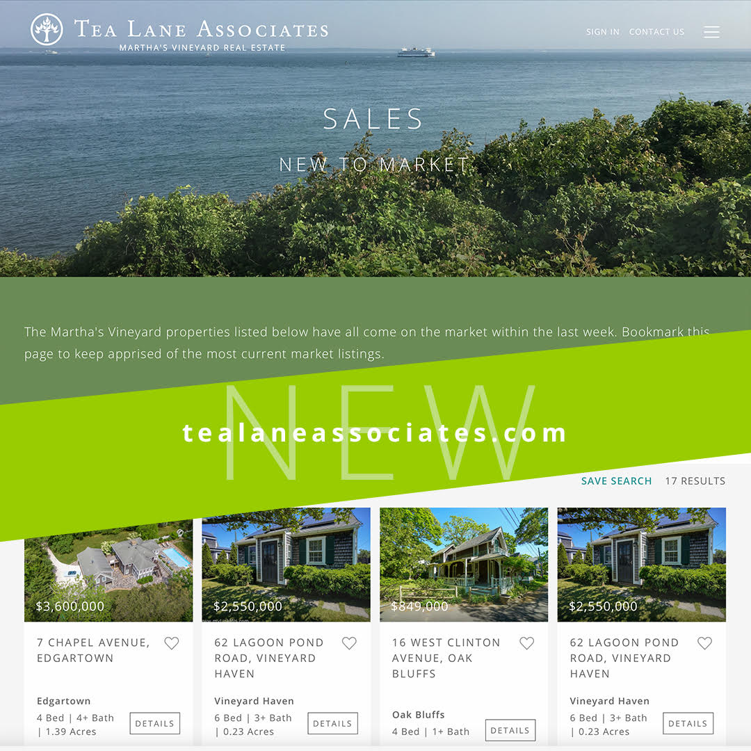Tea Lane Associates, new to market, marthas vineyard, real estate