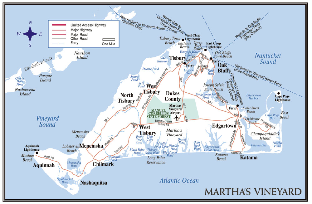 martha's vineyard map
