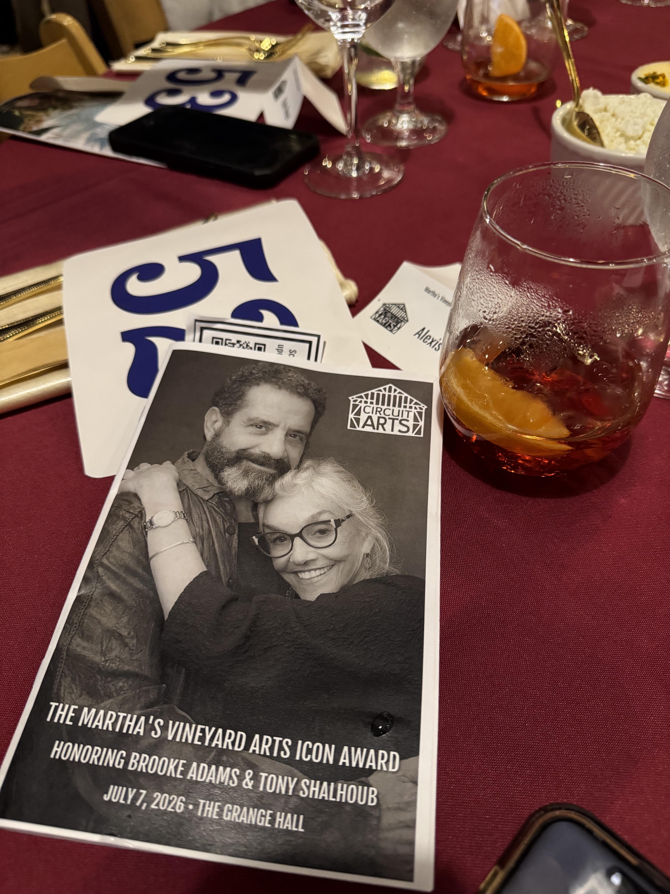 Circuit Arts Gala, Tony Shaloub, Brooke Adams, Marthas VIneyard