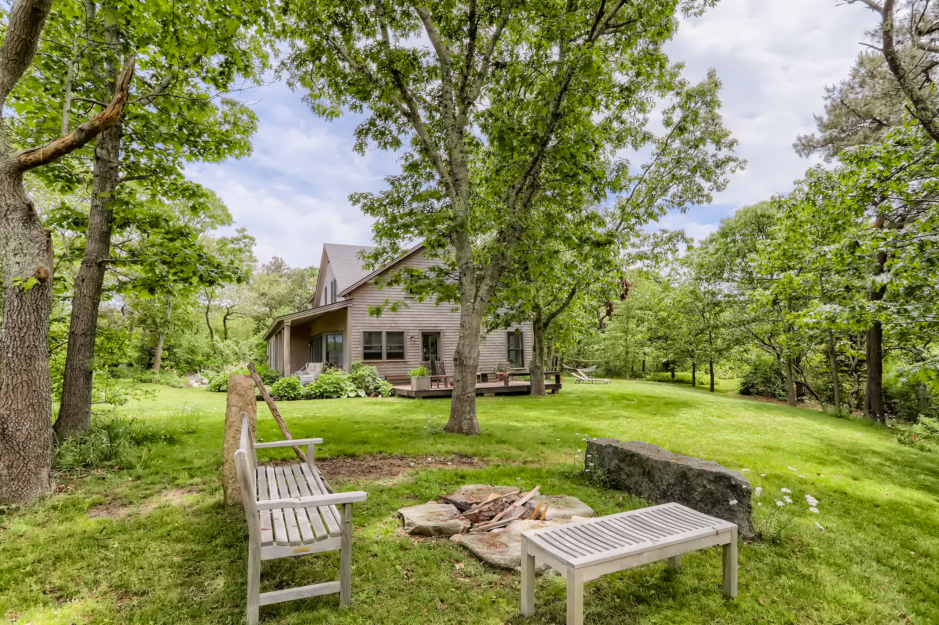 house with fire pit