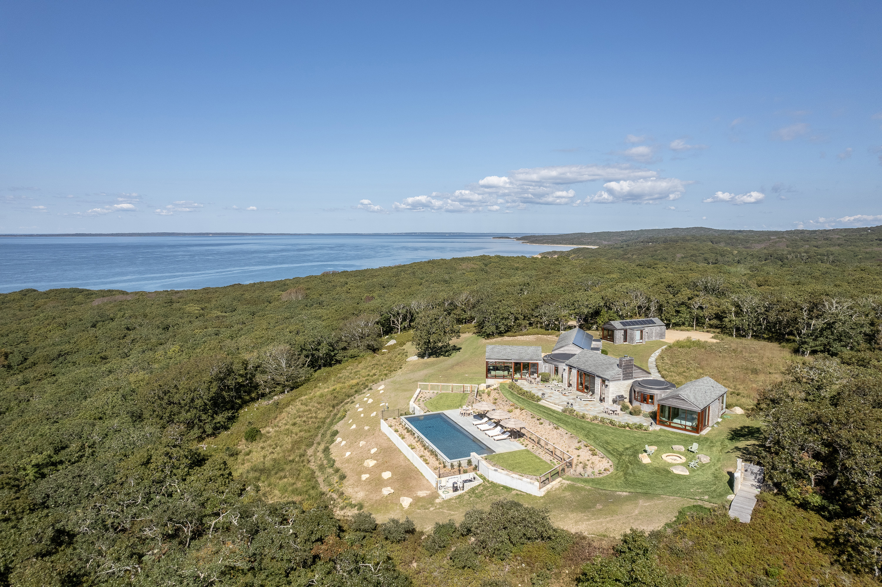 waterfront home with pool