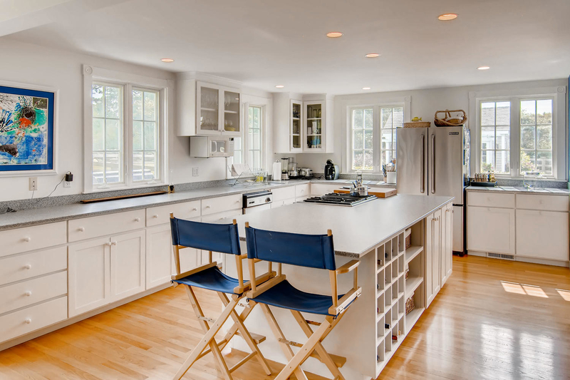 Martha's Vineyard Real Estate, property for sale, Chilmark, 13 Deer Path Lane, Kitchen island,  Stonewalls