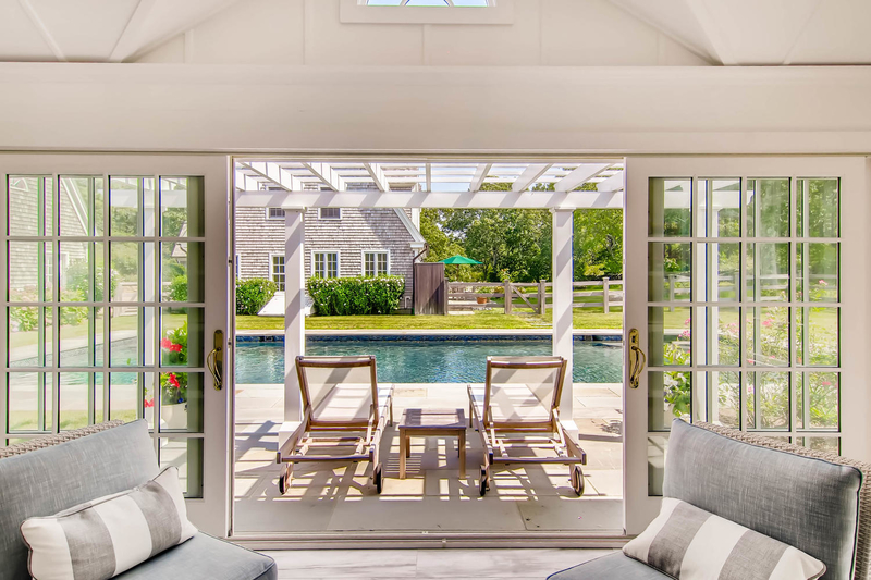 Martha's Vineyard Real Estate, property for sale, Chilmark, 13 Deer Path Lane, Swimming pool, Pool house, Stonewalls