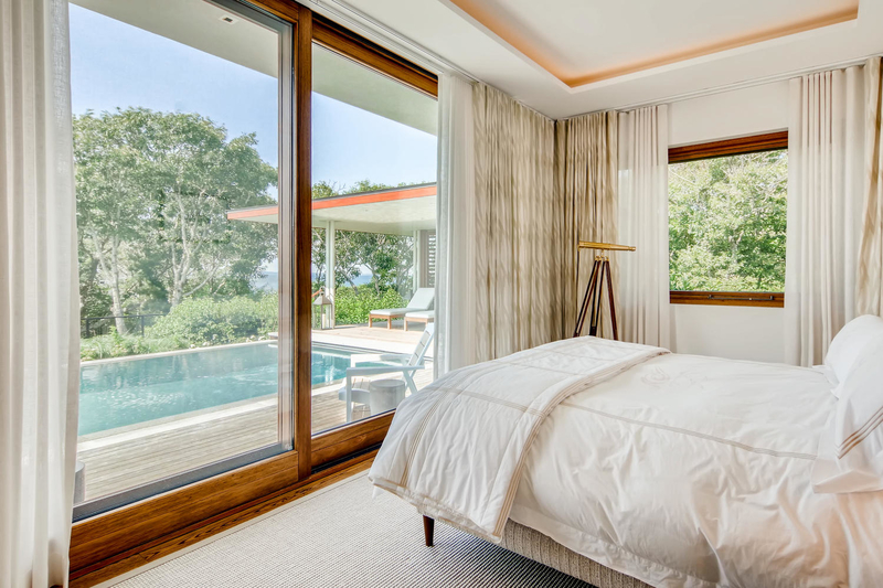 guest bedroom view after the pool installation