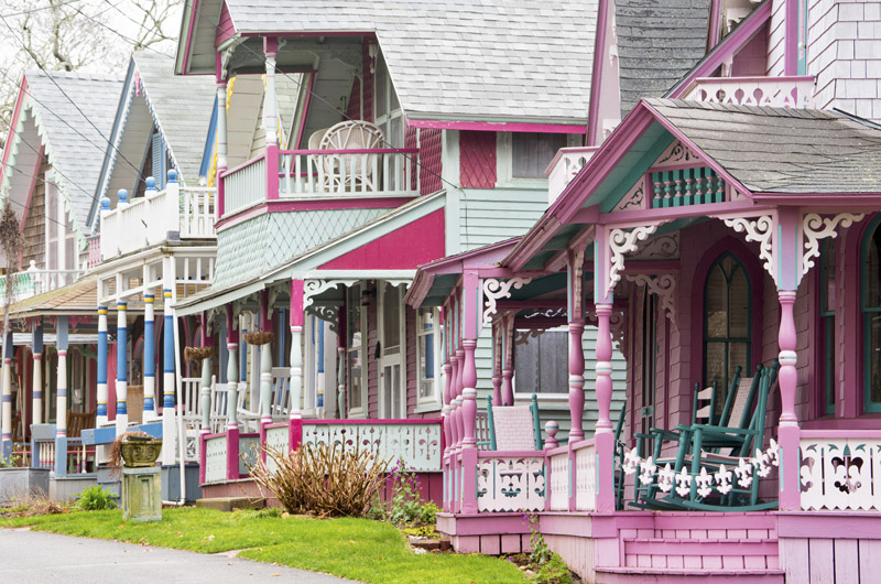 Oak Bluffs, marthas Vineyard, Gingerbread cottage, Camp ground