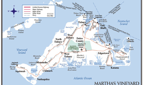 martha's vineyard map